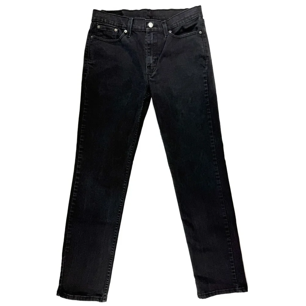 Levi's 514 Straight Fit Jeans Black Wash W30 L32 Waterless Denim